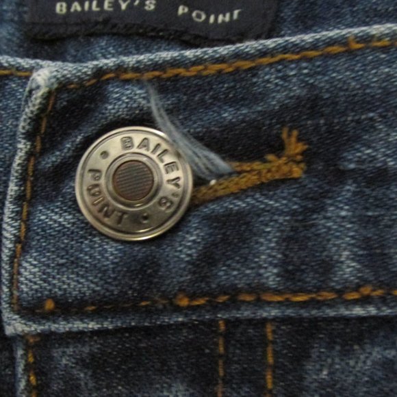 BAILEY'S POINT GIRL'S SIZE 12 JEANS MED BLUE SLUB DENIM FLARE LEG METAL EYELETS - Picture 4 of 13